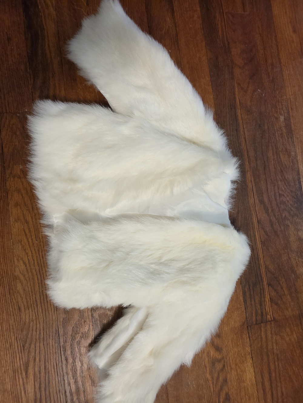Girls Cream Faux Fur Pea Coat